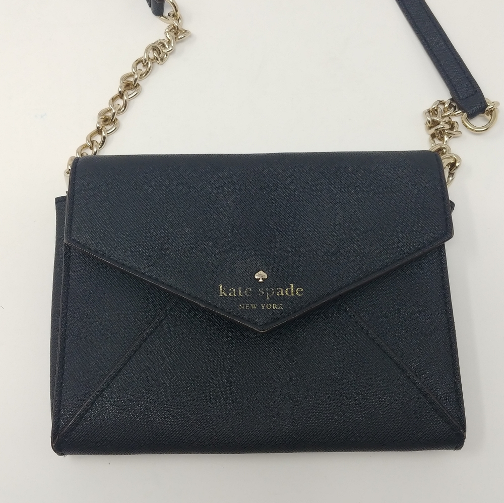 Kate Spade Small Black Saffiano Envelope Bag
